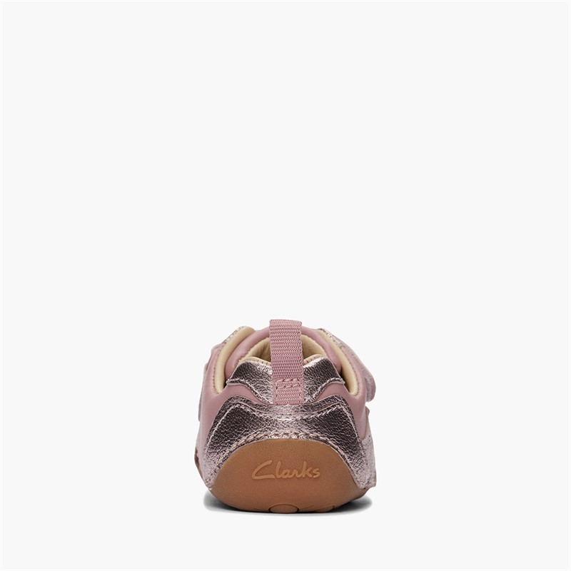 Clarks Infant Girls Tiny Sky H-Fit Trainers Dusty Pink