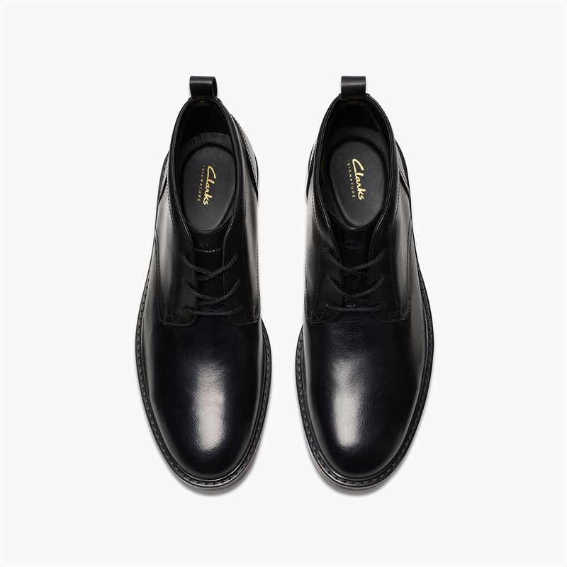 Clarks Mens Aldwin G-Fit Chukka Boots Black