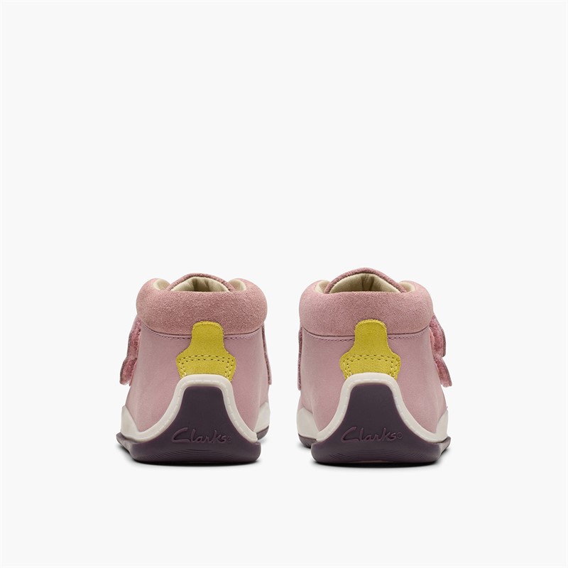 Clarks Infant Girls Noodle Play F-Fit Boots Dusty Pink