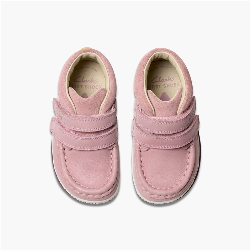 Clarks Infant Girls Noodle Play F-Fit Boots Dusty Pink