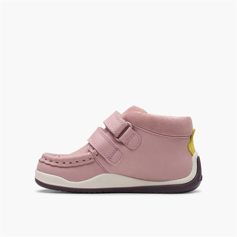 Clarks Infant Girls Noodle Play F-Fit Boots Dusty Pink