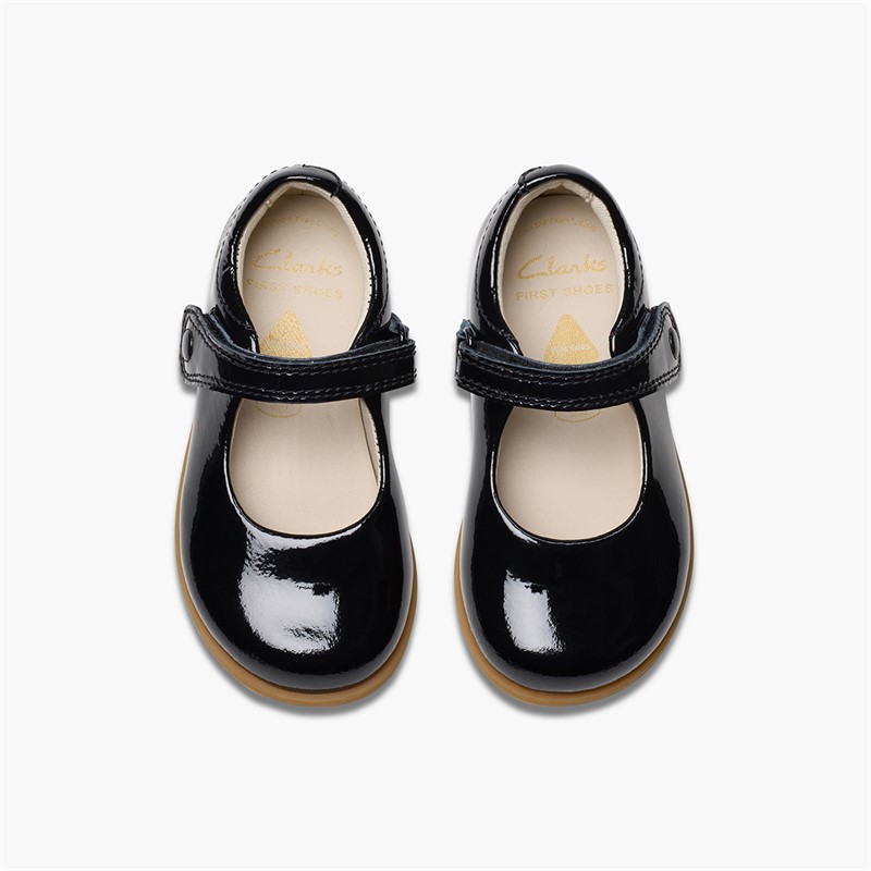 Clarks Infant Girls Drew F-Fit Mary Jane Shoes Black
