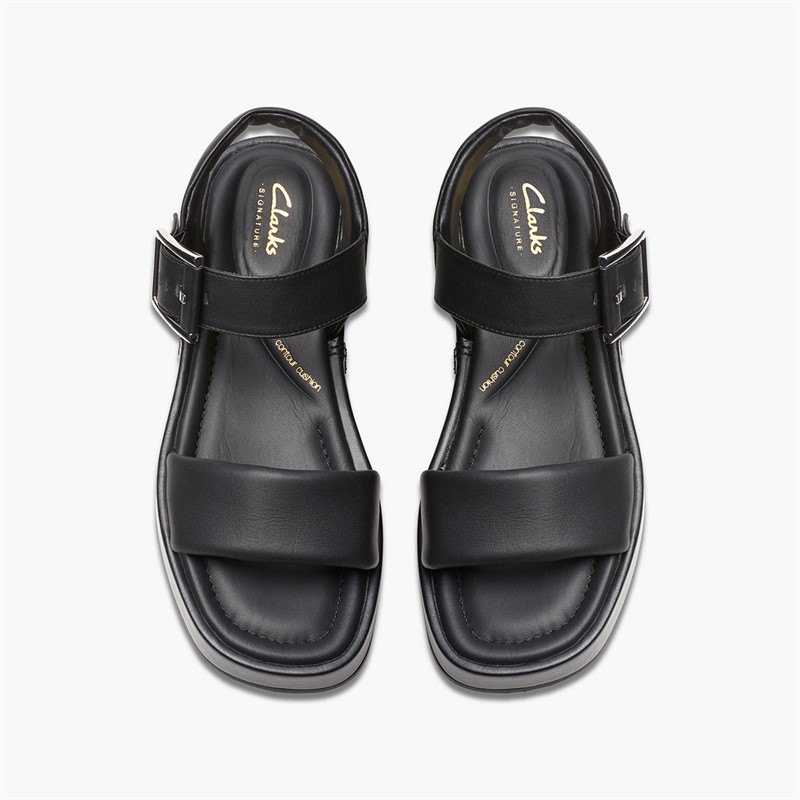 Clarks Womens Alda D-Fit Strap Sandals Black