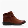 Clarks Womens Carleigh Drift D-Fit Buckle Boots British Tan