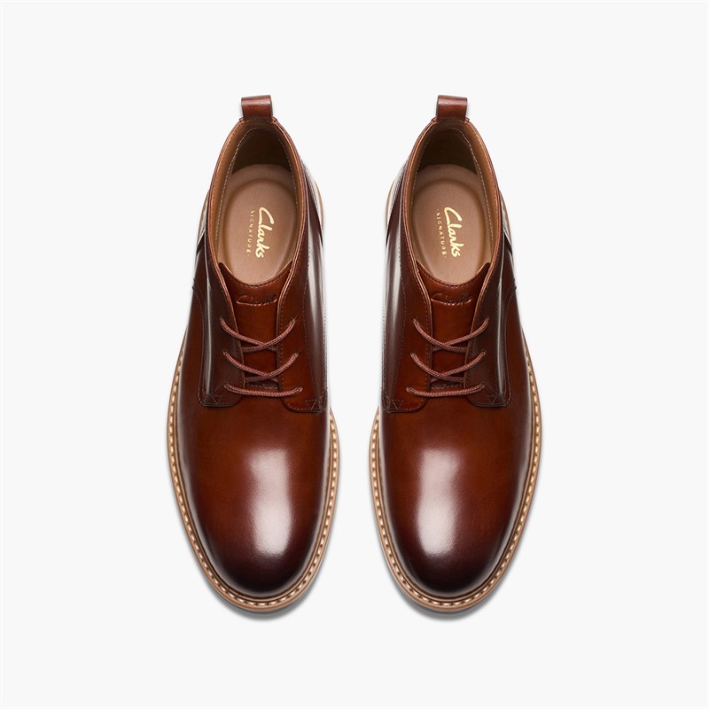Clarks Mens Aldwin G-Fit Chukka Boots Mid Tan