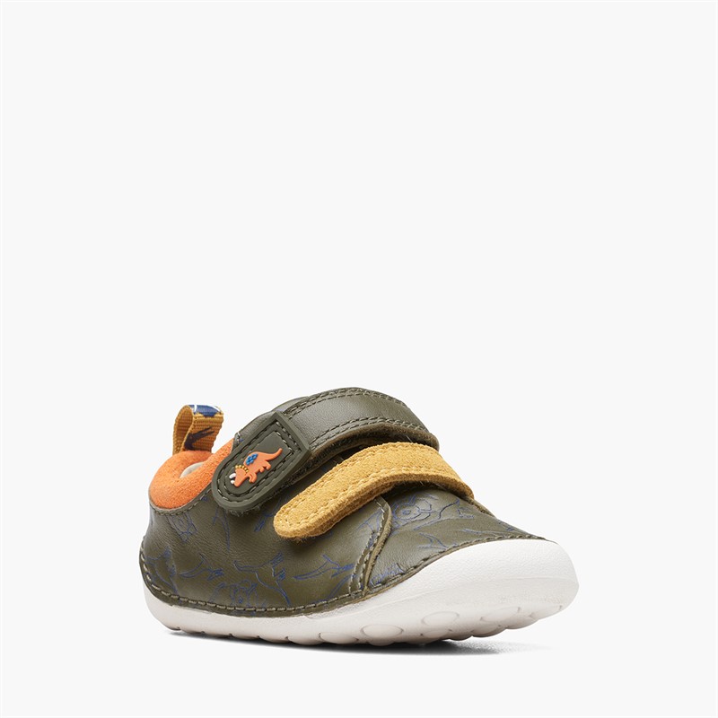 Clarks Infant Boys Tiny Rex H-Fit Trainers Khaki