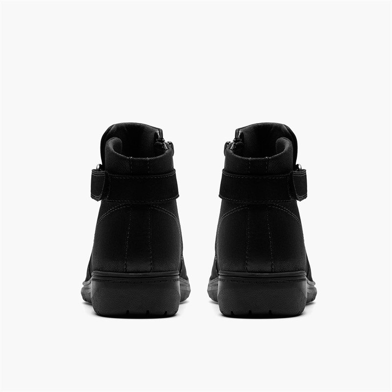 Clarks Womens Carleigh Drift D-Fit Buckle Boots Black