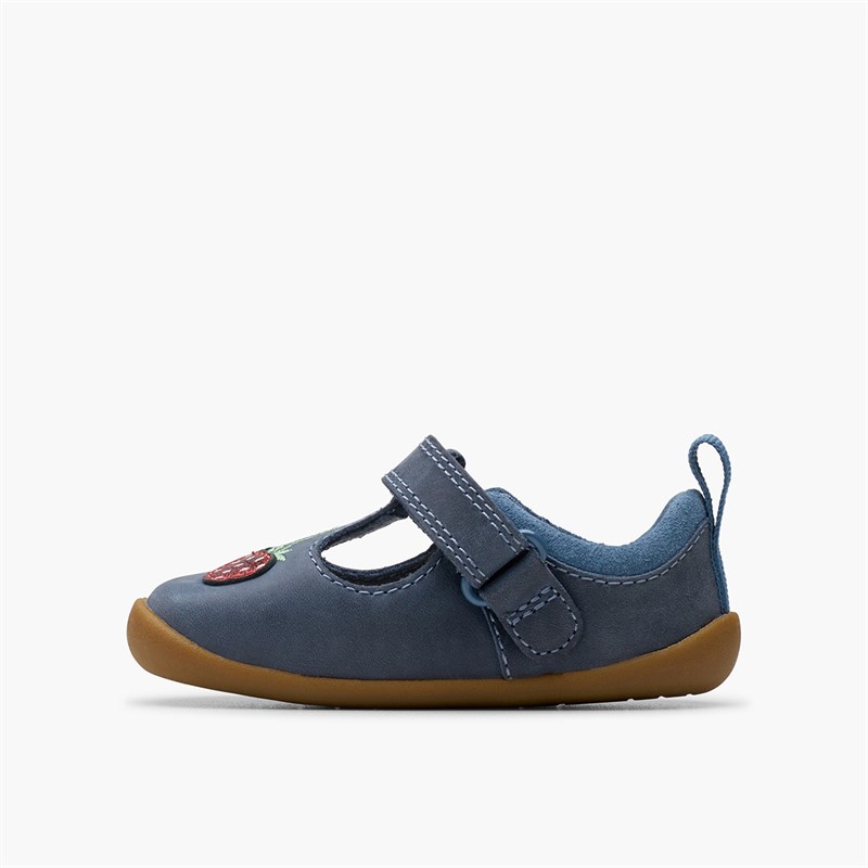 Clarks Infant Girls Roamer Berry F-Fit T-Bar Shoes Blue