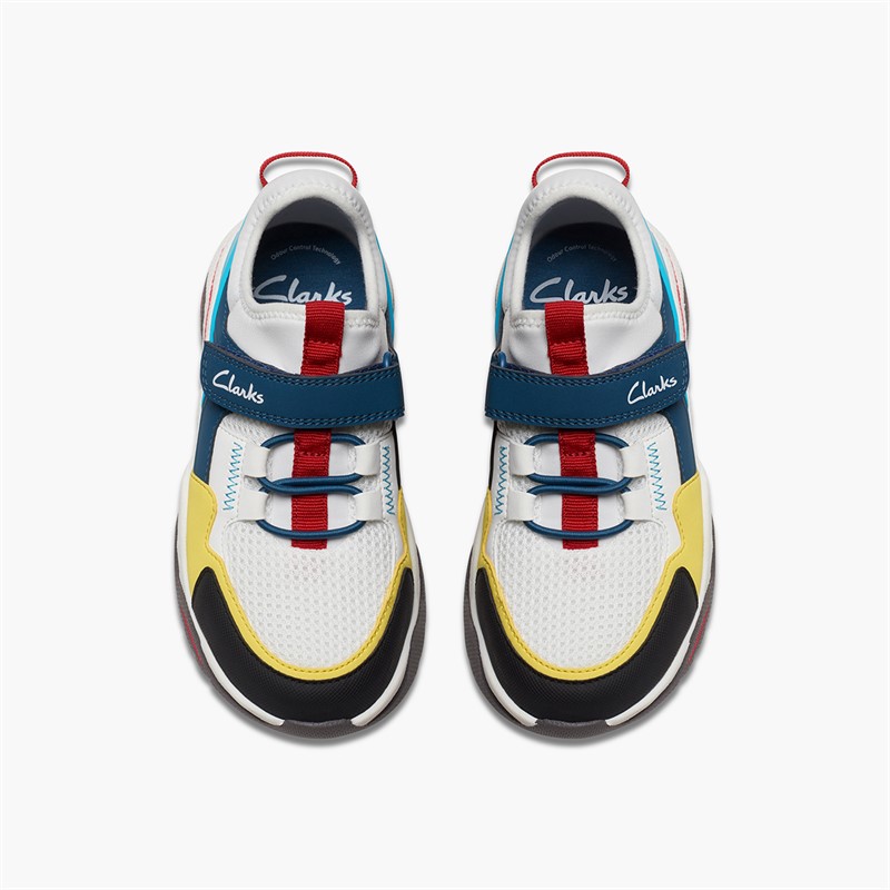 Clarks Kids Feather Hop G-Fit Trainers White