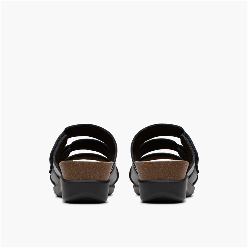 Clarks Womens Calenne Lily D-Fit Sandals Black