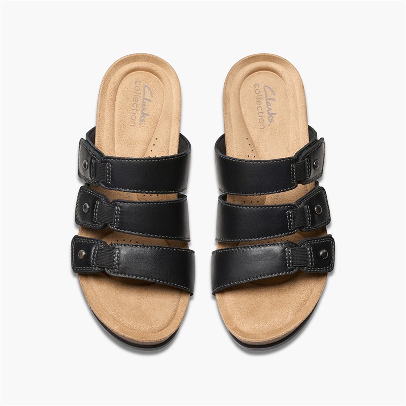 Clarks Womens Calenne Lily D-Fit Sandals Black