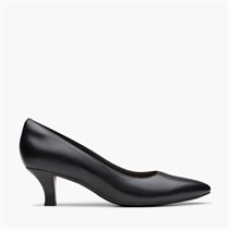 Clarks Womens Kepley Vine E-Fit Heeled Shoes Black