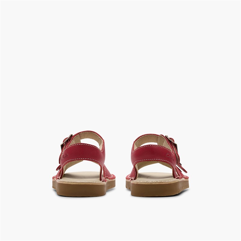Clarks Girls Play Sun Reef F-Fit Sandals Red