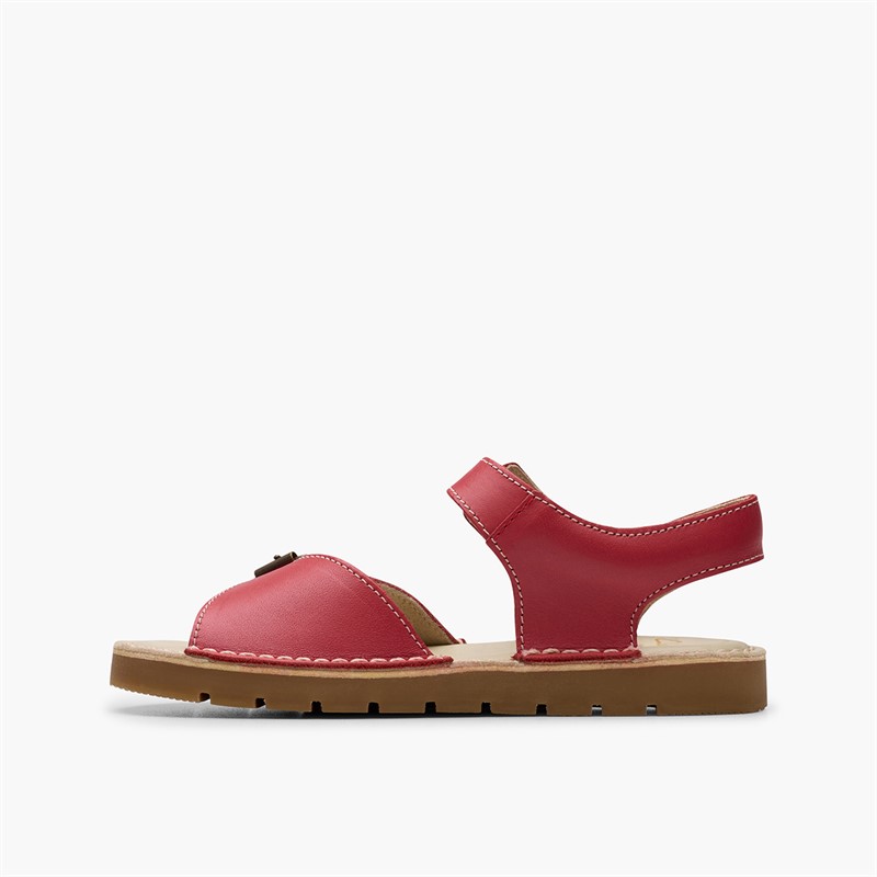 Clarks Girls Play Sun Reef F-Fit Sandals Red