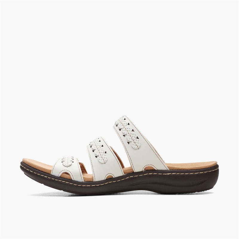Clarks Womens Laurieann Cove D-Fit Sandals White