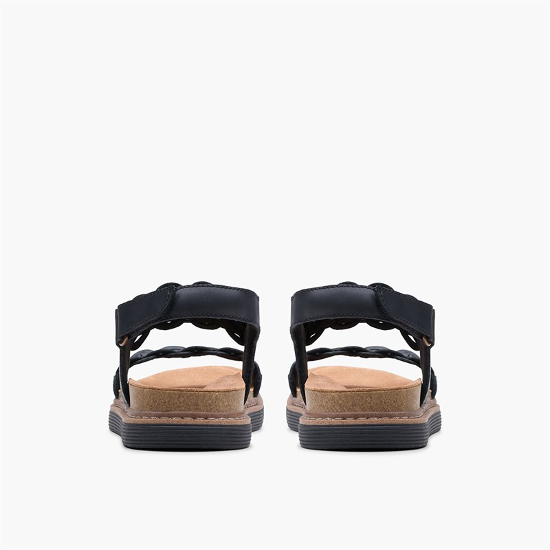 Clarks Womens Arwell Glide D-Fit Sandals Black