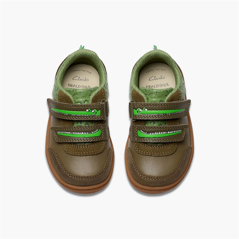 Clarks Infant Boys Rdflash Snap G-Fit Trainers Khaki
