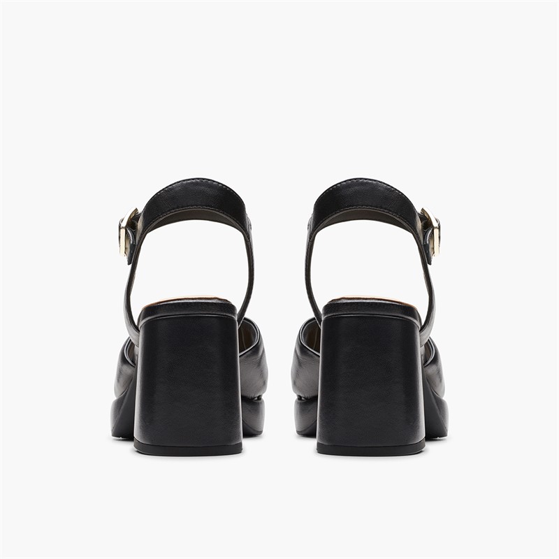 Clarks Womens Ritzy75 Rae D-Fit Chunky Heel Shoes Black