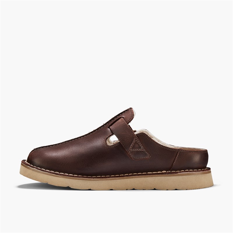 Clarks Mens Solsbury G-Fit Mules Brown