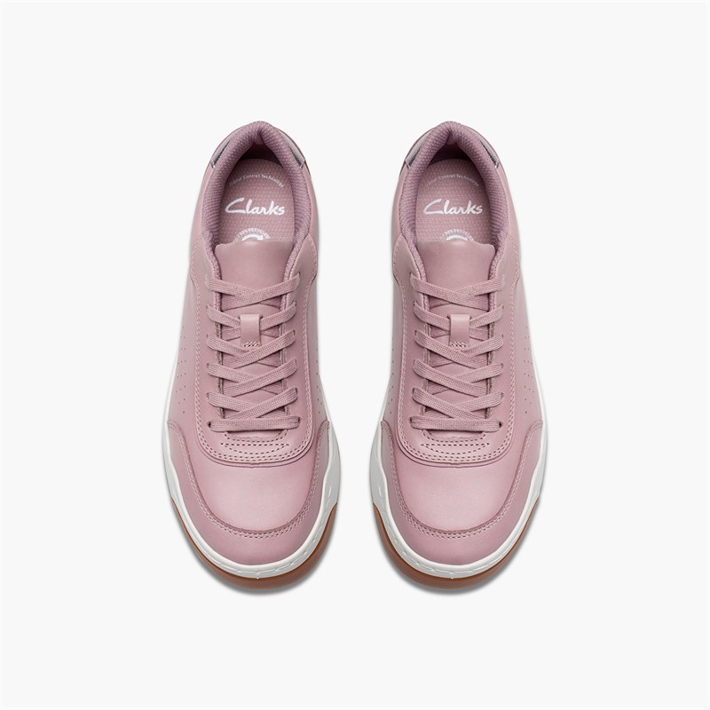 Clarks Girls Urban Solo F-Fit Trainers Dusty Pink