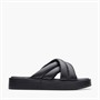 Clarks Womens Alda Glide D-Fit Sliders Black