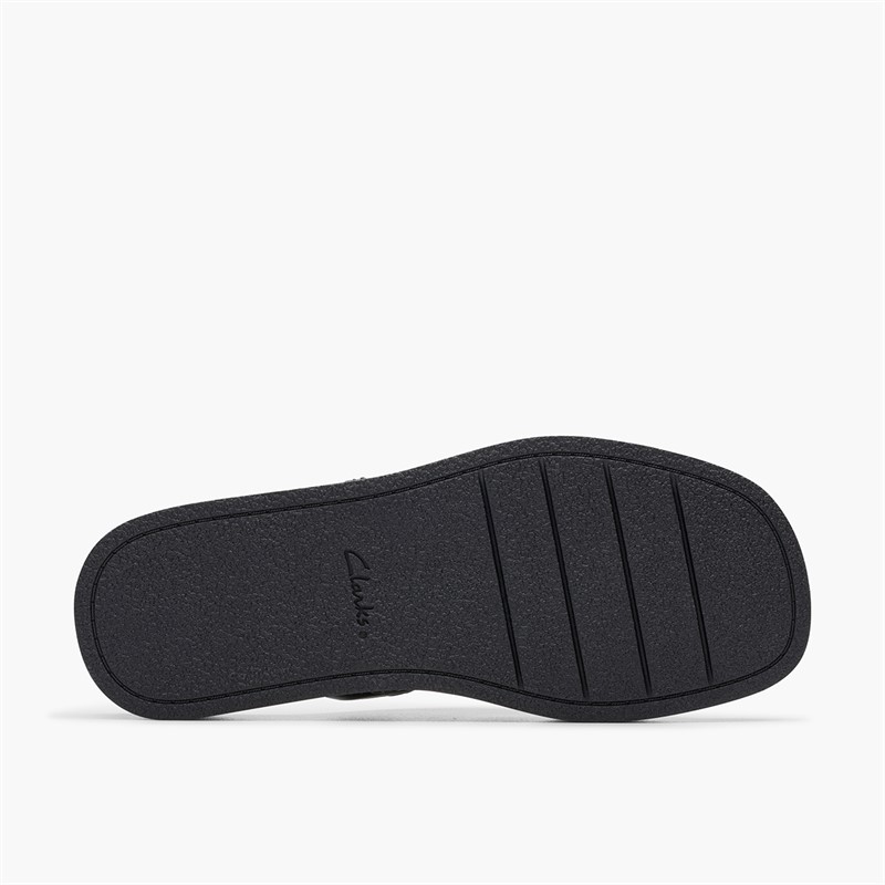 Clarks Womens Alda Glide D-Fit Sliders Black