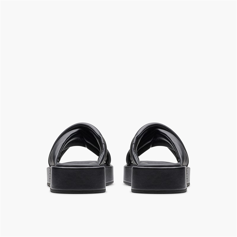Clarks Womens Alda Glide D-Fit Sliders Black