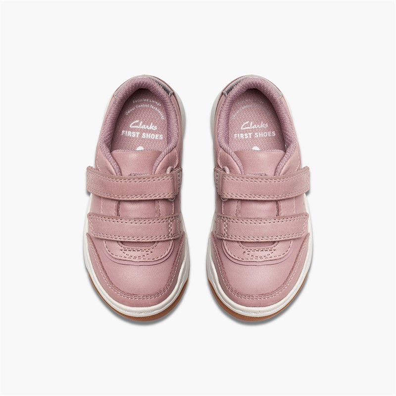 Clarks Infant Girls Urban Solo G-Fit Trainers Dusty Pink