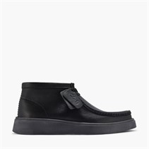 Clarks Mens Torview Moc Boots Black Leather