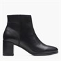 Clarks Womens Freva 55 Side Zip Boots Black Leather