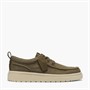 Clarks Mens Polden Moc Shoes Olive Canvas