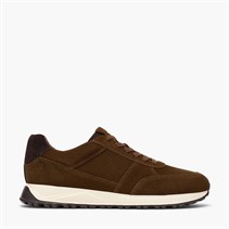 Clarks Mens Radwell Tie Trainers Cola Suede