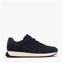 Clarks Mens Radwell Tie Trainers Navy Suede