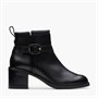 Clarks Womens Chamberly Trim Block Heel Boots Black Leather