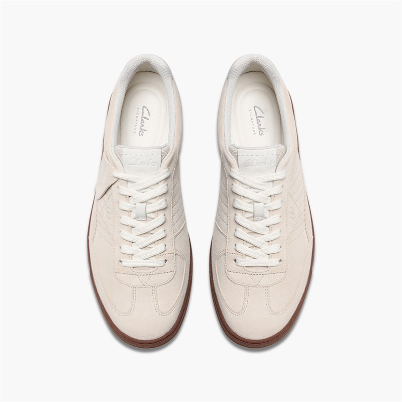 Clarks Mens Craft Rally Ace Trainers Off White Suede