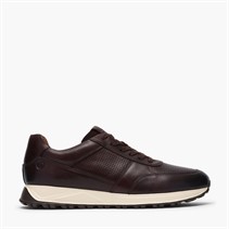 Clarks Mens Radwell Tie Trainers Brown Leather
