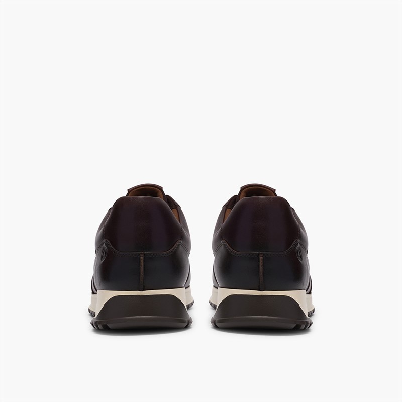 Clarks Mens Radwell Tie Trainers Brown Leather