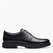 Clarks Mens Batcombe Lace Up Shoes Black Leather
