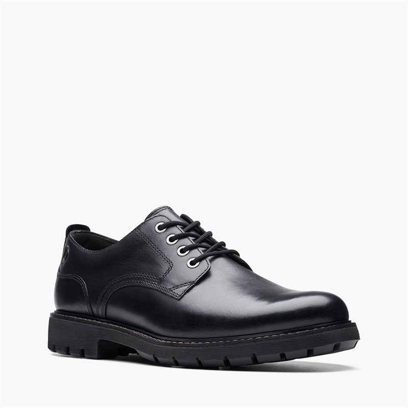 Clarks Mens Batcombe Lace Up Shoes Black Leather