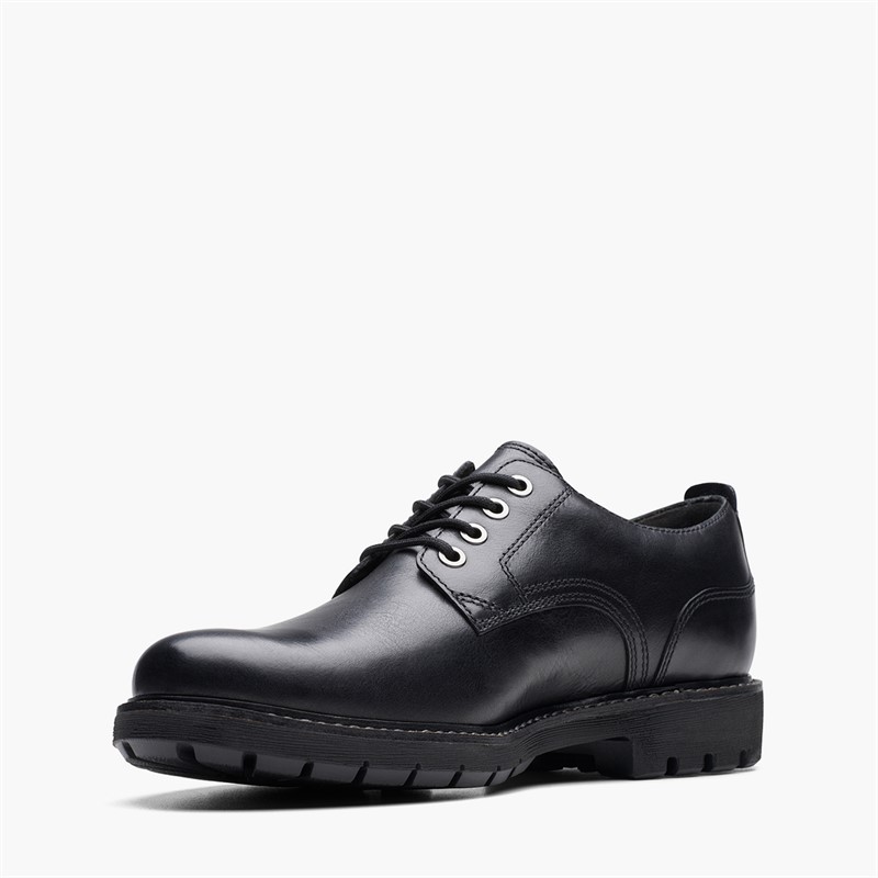 Clarks Mens Batcombe Lace Up Shoes Black Leather