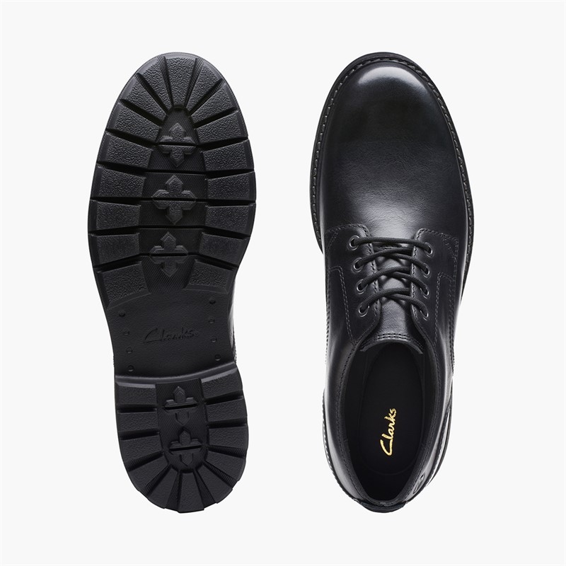 Clarks Mens Batcombe Lace Up Shoes Black Leather