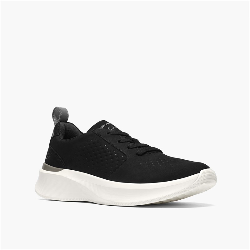 Clarks Mens Solvena Style Trainers Black