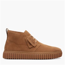 Clarks Mens Torhill Desert Boots Cognac Suede