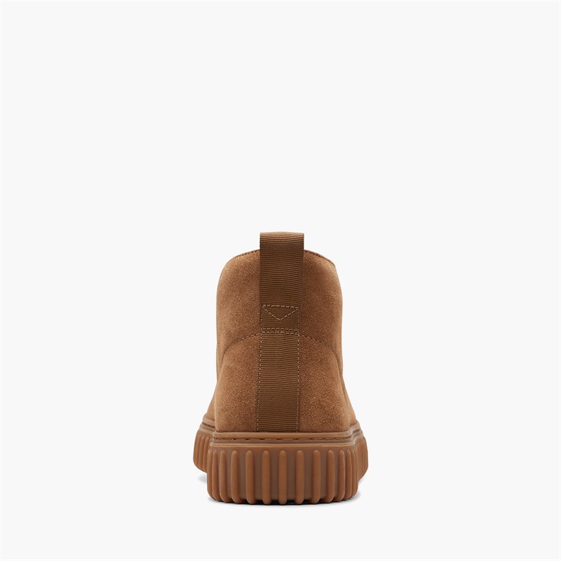 Clarks Mens Torhill Desert Boots Cognac Suede