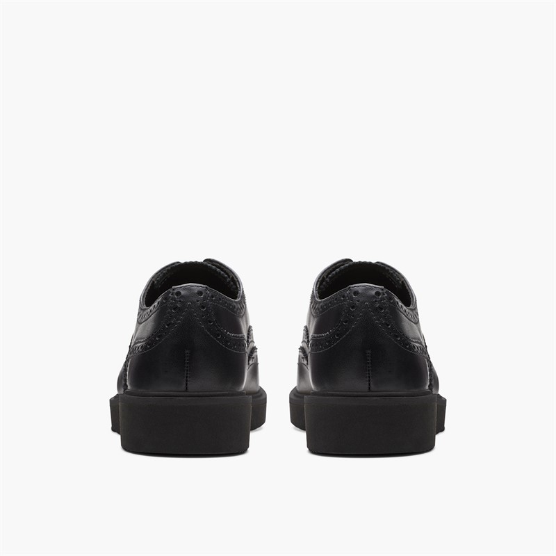 Clarks Womens Glickly Brogue 2 Shoes Black Leather