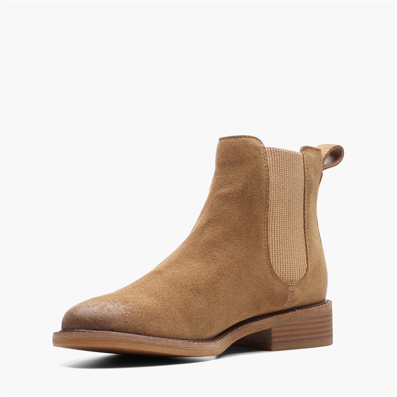 Clarks Womens Cologne Arlo 2 Chelsea Boots Dark Sand Suede