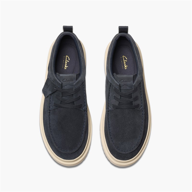 Clarks Mens Polden Moc Shoes Navy Suede