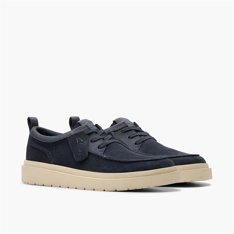 Clarks Mens Polden Moc Shoes Navy Suede