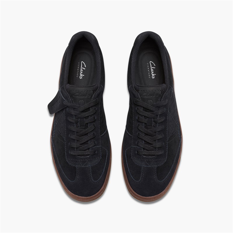 Clarks Mens Craft Rally Ace Trainers Black Suede