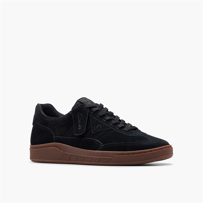 Clarks Mens Craft Rally Ace Trainers Black Suede